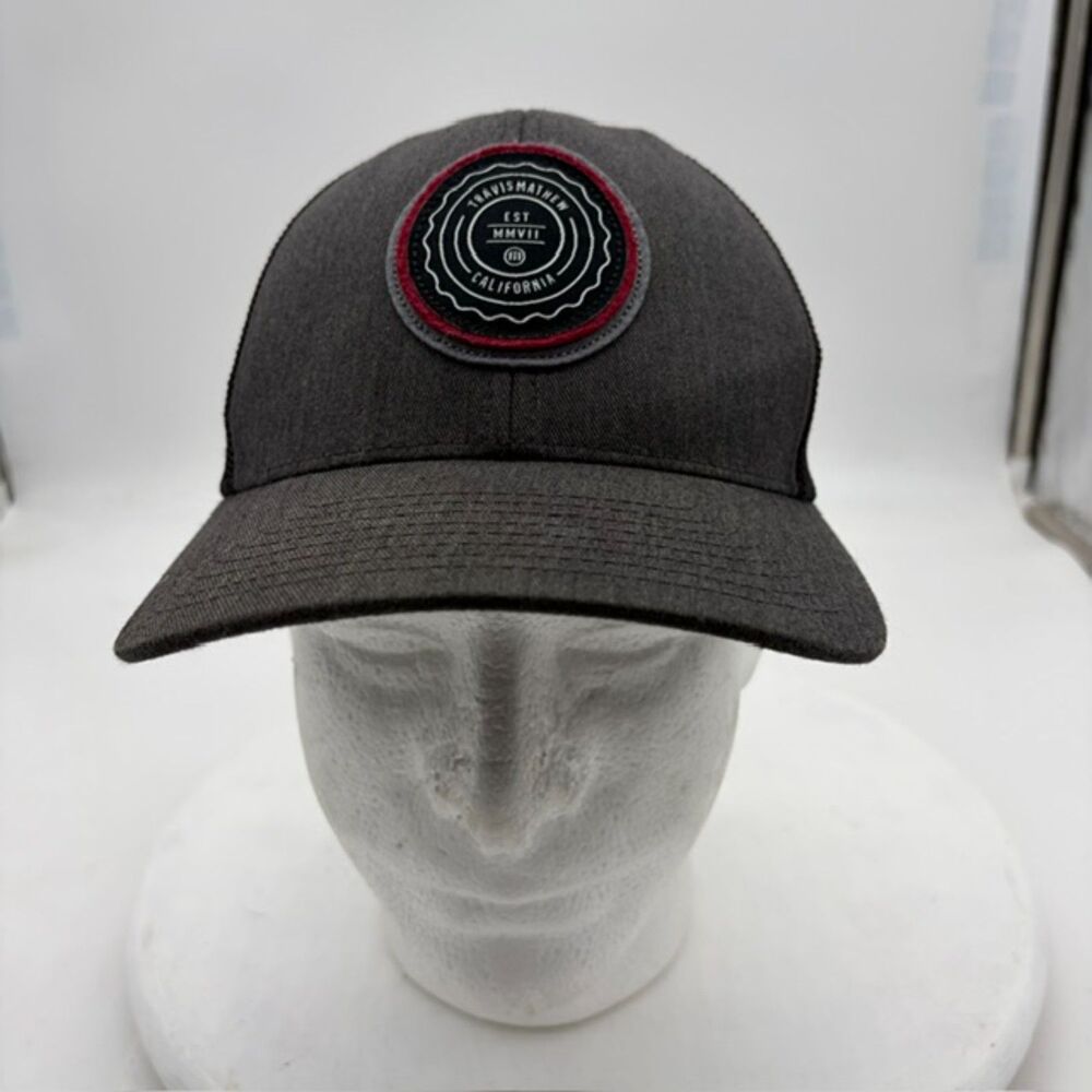 Travis Mathew “The Patch” Snap-back Adjustable Hat Charcoal/Black 110 Flexfit